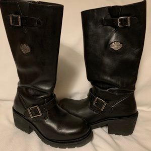 Women’s Tall Black Leather Harley Davidson Boots size 7.5
